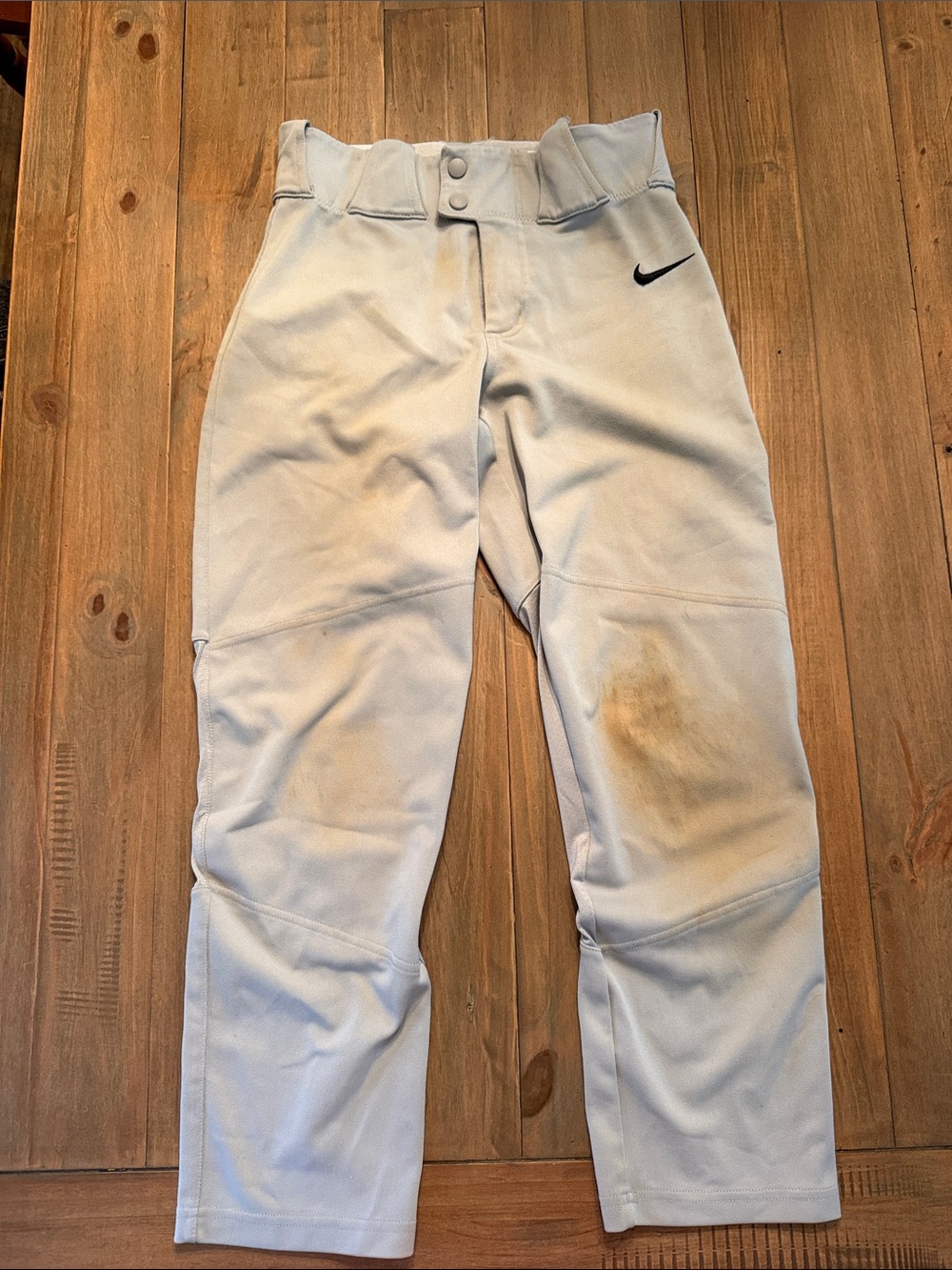 Nike White Baseball Pants with Black Swoosh